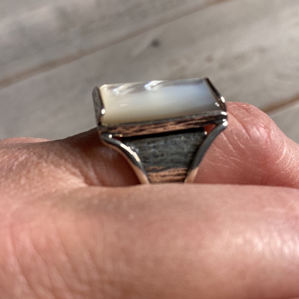 Grace & Heart G&H Ona Ring .925 Sterling Silver/Mother Of Pearl Size 6 GORGEOUS - Picture 6 of 11